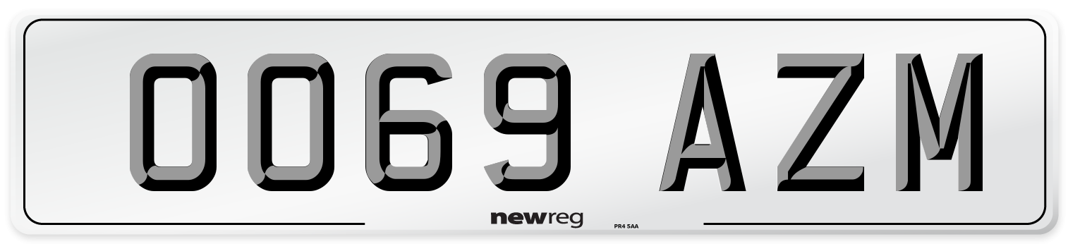 OO69 AZM Number Plate from New Reg